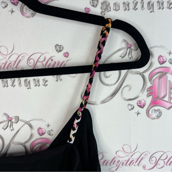 Scarlett dress flowers braided straps Black and Multicolor Floral Maxi Dress - Picture 9 of 13